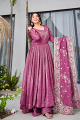 Designer Party-wear Gold Crazy Sharara Suit