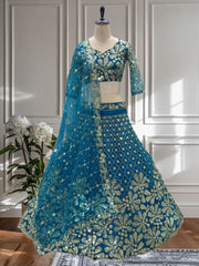 Party-wear Butterfly Sequence & Zari Embroidery Work Lehenga Choli