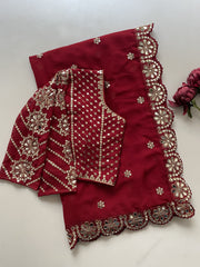 Bollywood Blockbuster Georgette Sequence Work & Original Mirror Saree