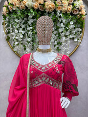 Beautiful Designer Georgette Digital Print With Thread & Sequence Work Gown