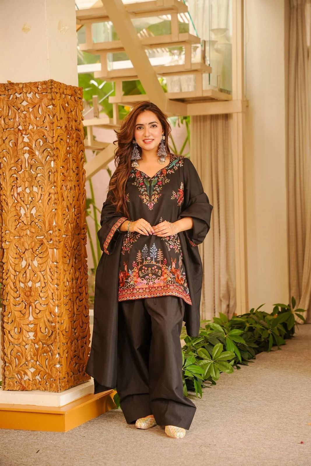 Designer Rayon Thread Work Farshi Palazzo Set