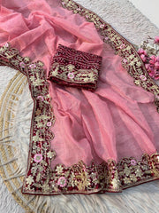 Beautiful Soft Kota Doriya Bandhej Coding Sequence Work Saree