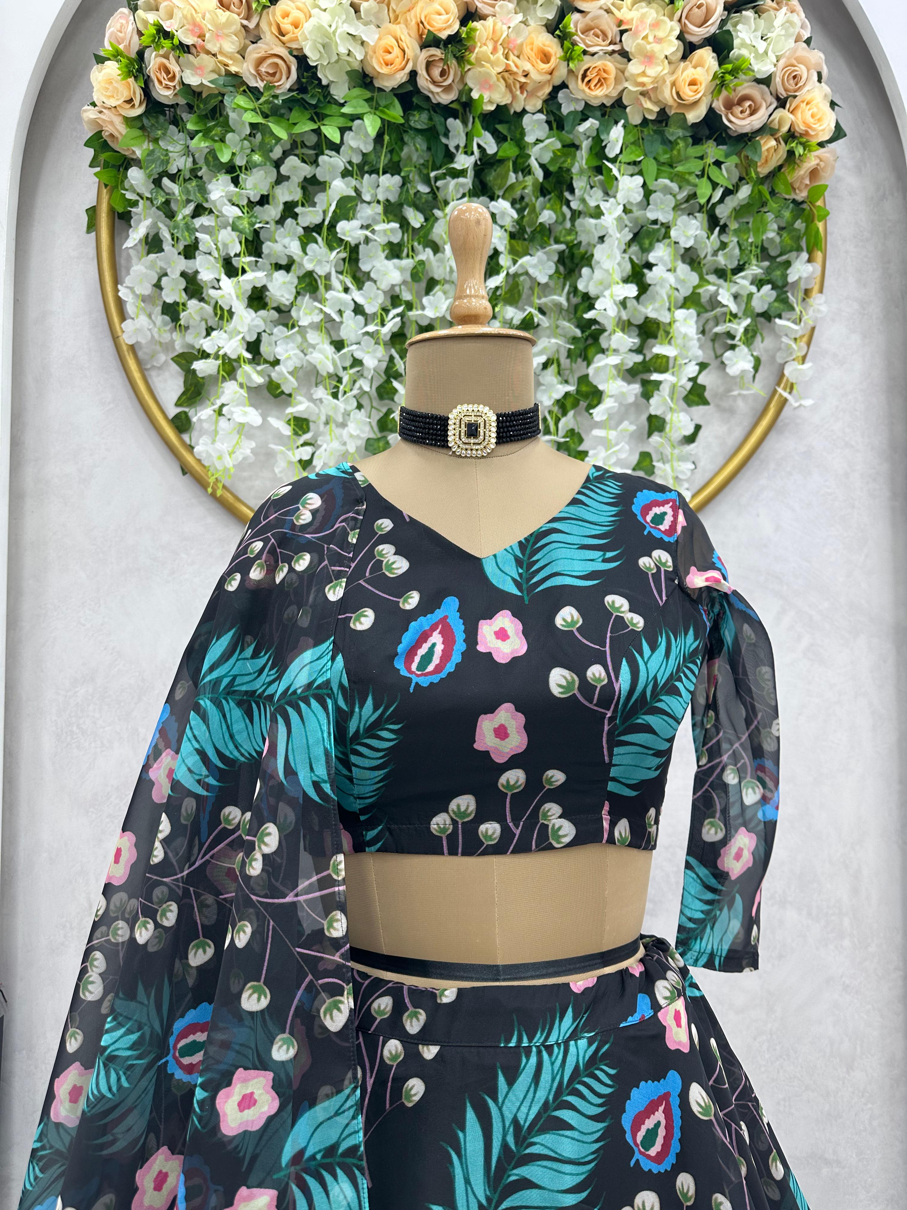 Beautiful Organza Silk Digital Printed Lehenga Choli