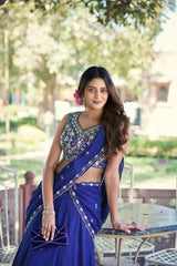 Kashmiri Adorned With Tube Beads Sequins Thread Embroidery Work Lehenga Choli