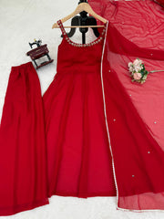 Elegant Black Colour Handwork & Real Mirror Work Gown