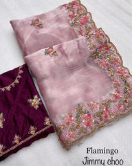Party-wear Trending Jimmy Choo Sequence Work Saree