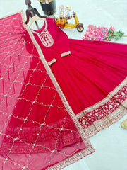 Trending Georgette Embroidery & Sequence Work Gown