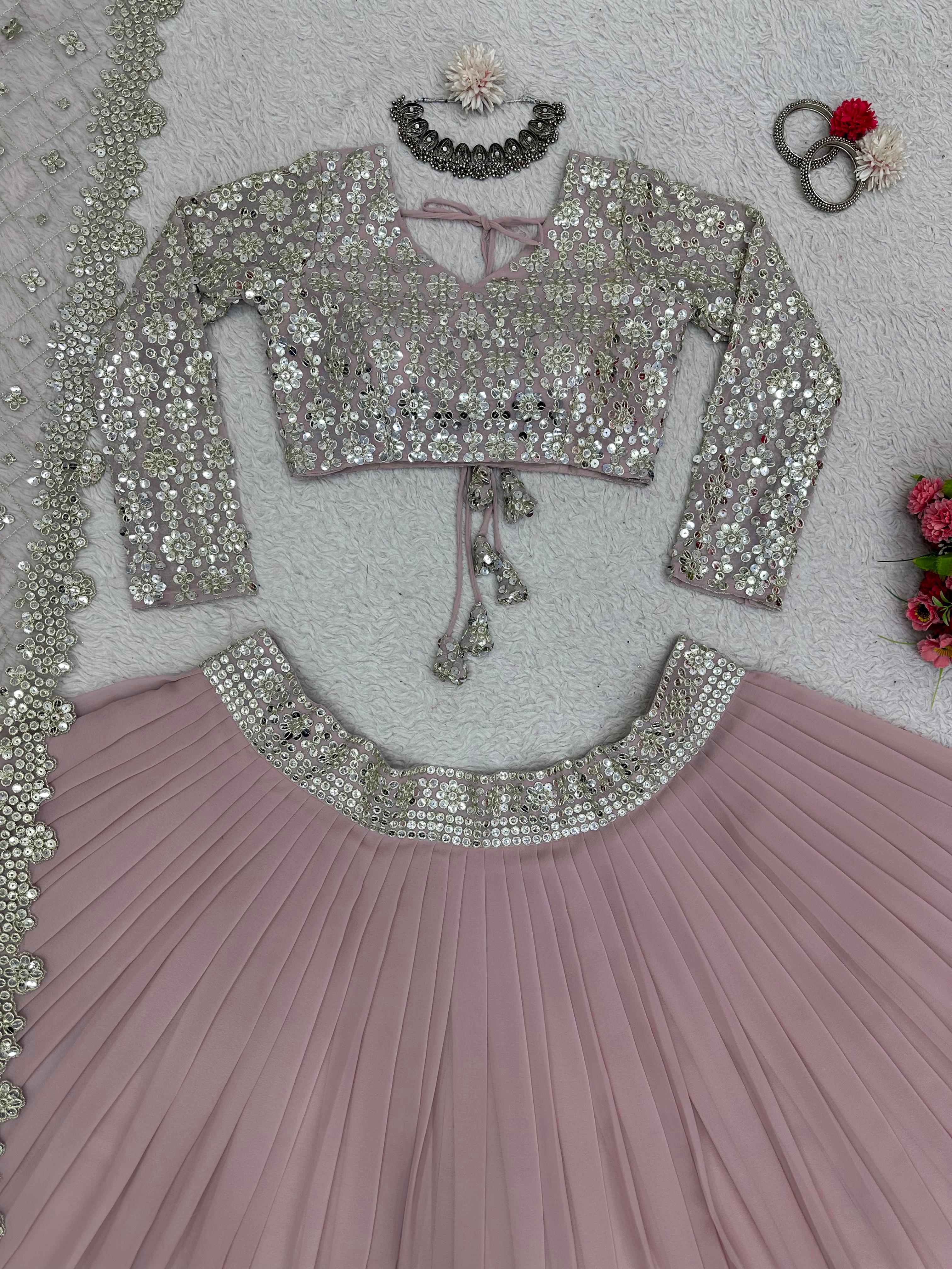 Unique Designer Georgette Sequence Work Lehenga Choli