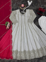 Party-wear Georgette Sequence With Thread Work Gown