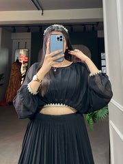 Black Stylish Georgette Co-ord Set