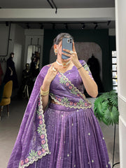 Beautiful Gold Crush Sequence Embroidery Work Lehenga Choli