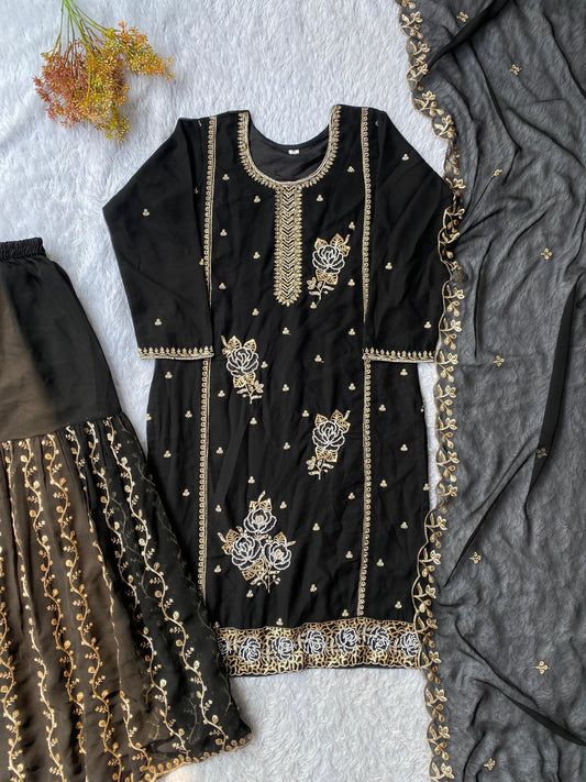 Beautiful Festival Special Georgette Sequence Embroidery Work Sharara