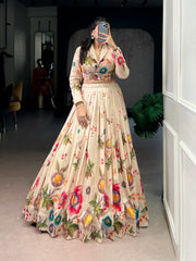 Beautiful Tasar Silk Floral Printed Co-ord Set