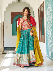 South Indian Style Embroidery Work Lehenga Choli