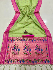 Beautiful Soft Organza Bambo Silk Zari Weaving Saree