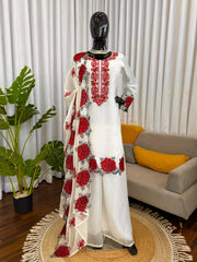 Beautiful Party-wear Fendy Silk Thread Work Salwar Suit