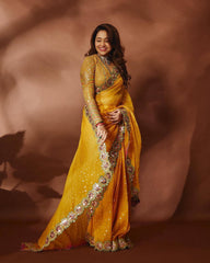Designer Heavy Sequence Mirror Work Saree