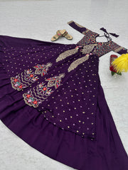 Festival Special Pure Vichitra Thread & Sequence Work Crop Top