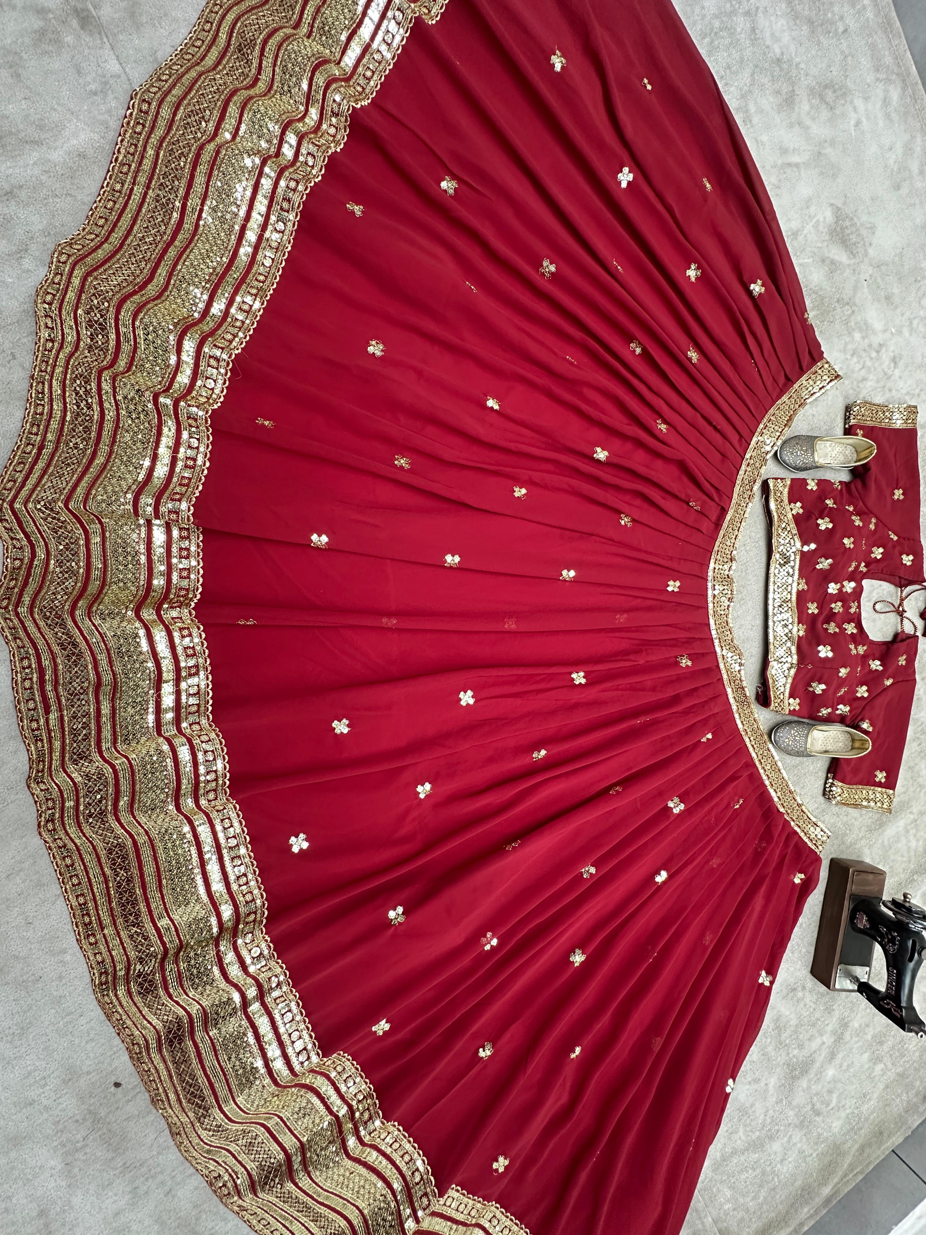 Beautiful Trending Partywear Georgette Embroidery & Sequence Work Lehenga Choli