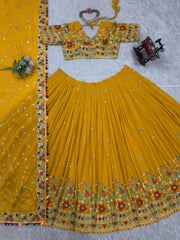 Beautiful Georgette Thread With Sequence Work Lehenga Choli