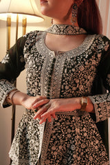 Wedding Special Georgette Embroidery & Sequence Work Top With Palazzo