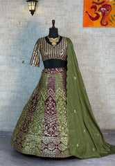 Trending Chinon Silk  Embroidery Sequence Work Lehenga Choli