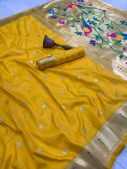 Beautiful Pure Kanchivaram Paithani Silk Zari Weaving Saree