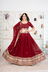 Beautiful Trending Partywear Georgette Embroidery & Sequence Work Lehenga Choli