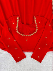 Beautiful Georgette Real Mirror Handwork Gown