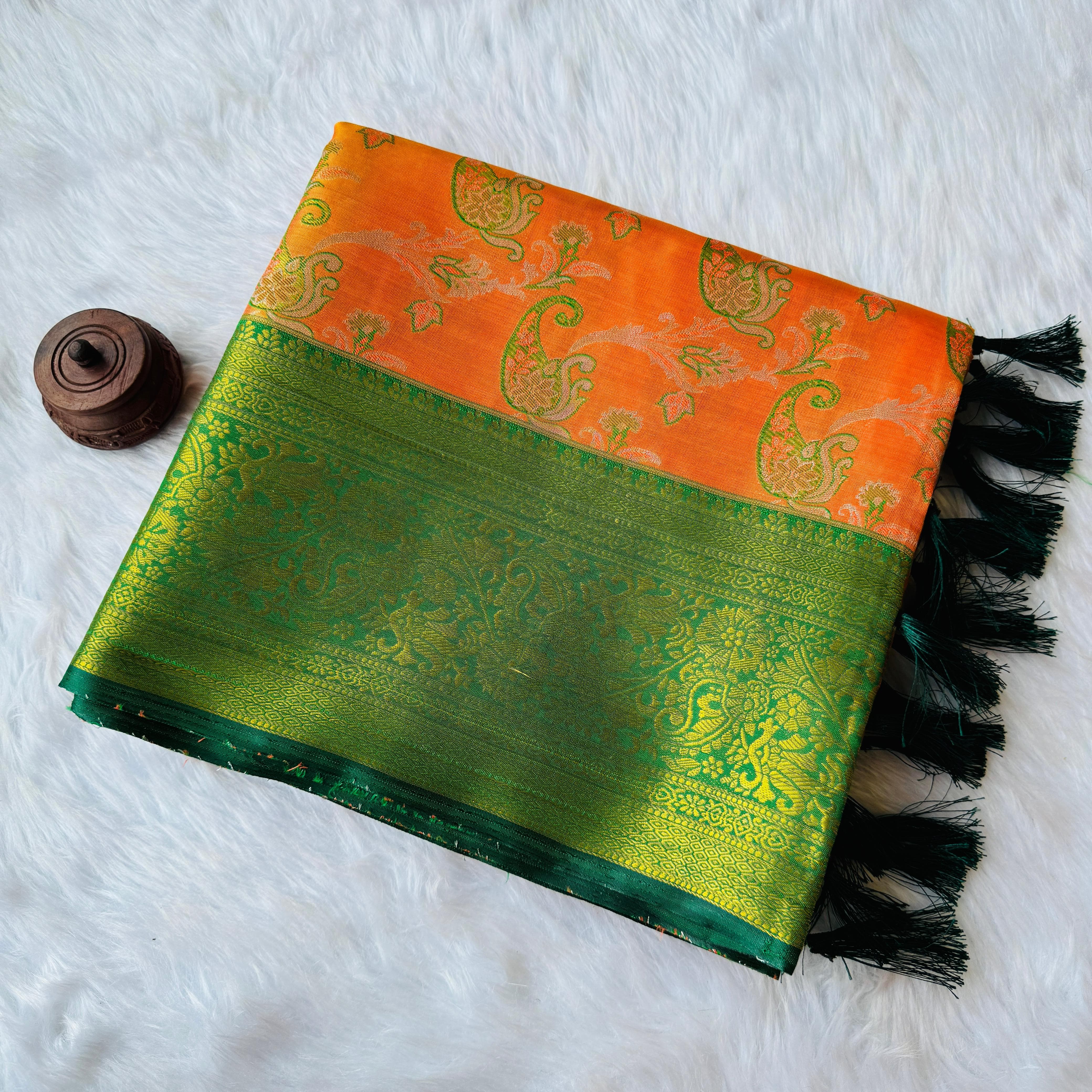 Beautiful Dharmavaram Soft Banarsi Tissue Fabric Saree