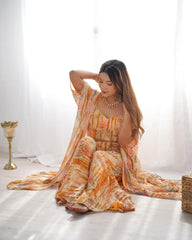 Festivities Special Indo Western Georgette Floral Printed 3 Piece Set