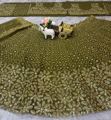 Beautiful Party-wear Butterfly  Net Embroidery & Sequins Work Lehenga Choli