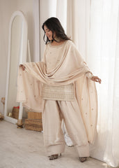 Beautiful Roman Silk Embroidery Sequence Zari Dori Work Sharara