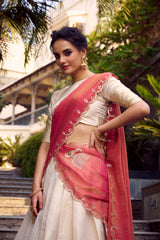 Beautiful Elegant Golden Zari Weaving Work Lehenga Choli