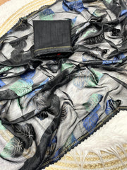 Trending Siroski border Printed Work Saree