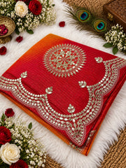 Beautiful  Cotton Kota Doria Heavy C Pallu  Gotafoil Work Saree