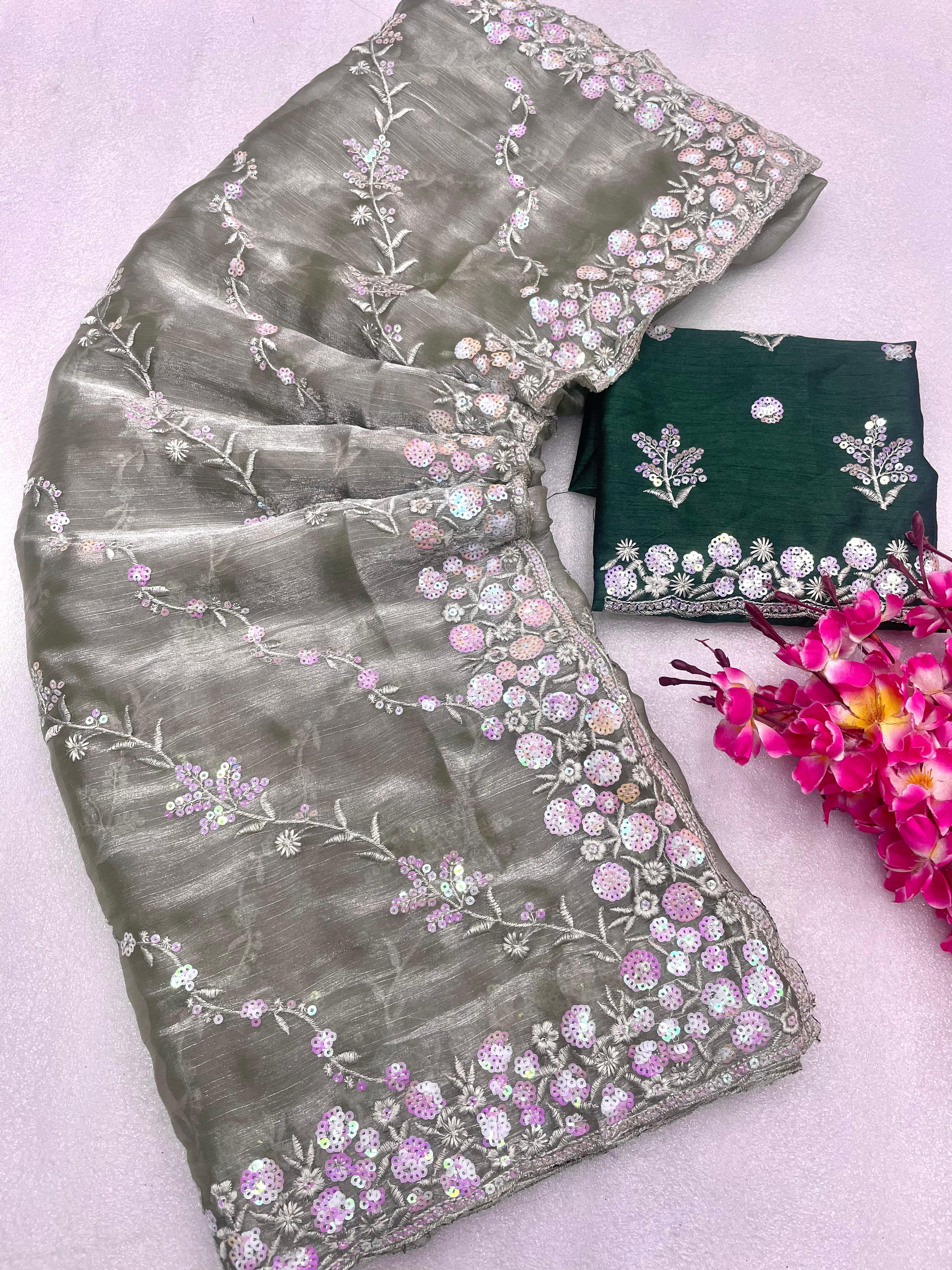 Beautiful Zimmy Choo Sequence Embroidery Work Sarre