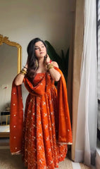 Perfect Festive Celebrations Fendy Silk Thread With Sequence Work Gown