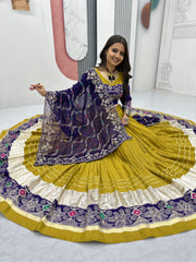 Navratri Special Pure Cotton Embroidery Thread & Sequence Work Lehenga Choli