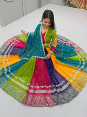 Navratri Special Multi Colour Bandhni Lehenga Choli