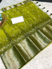 Elegance & Tradition Organza Silk Embroidery All Over Saree