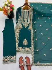 Party-wear Georgette Embroidery Sequence Work Salwar Suit
