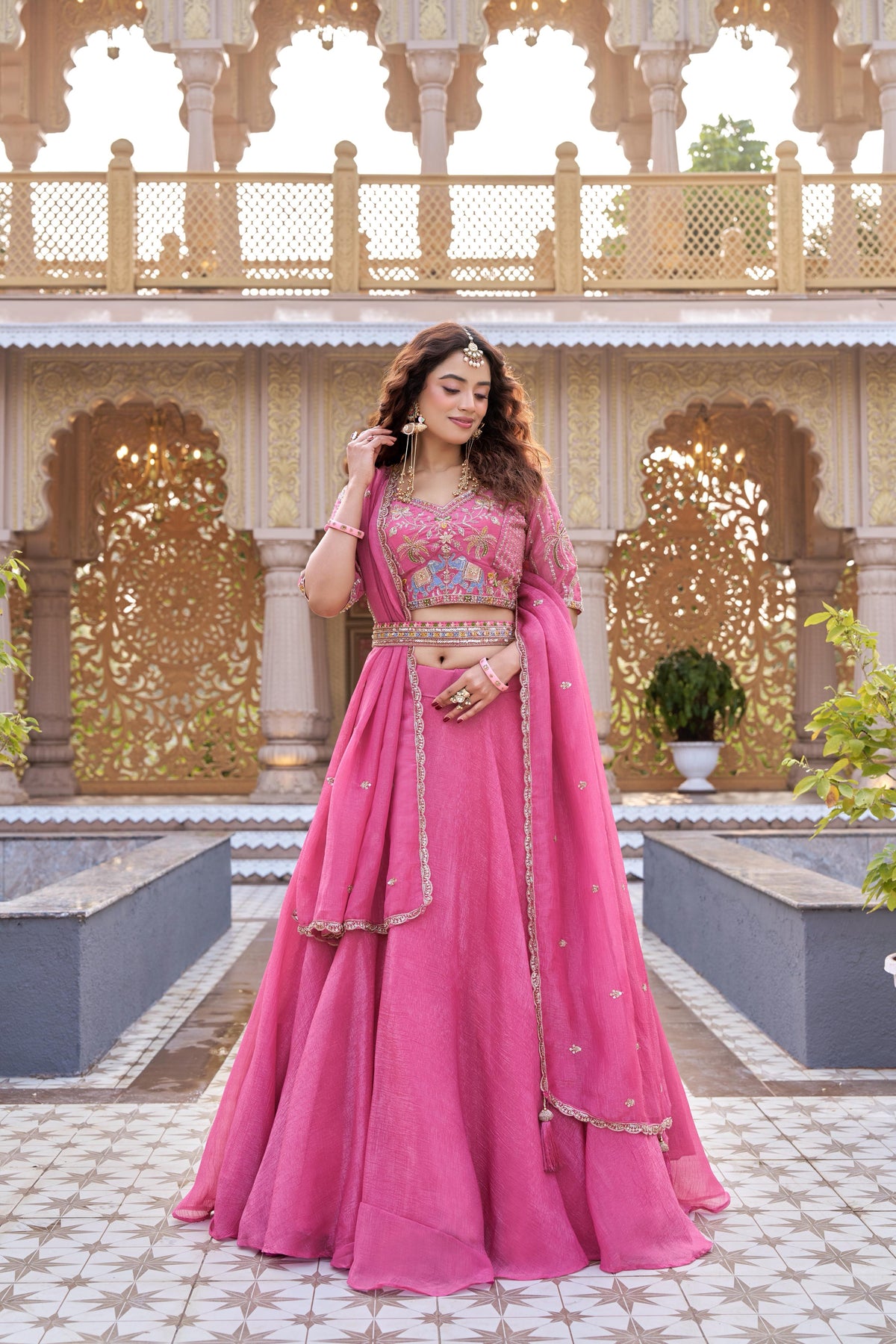 Festive Special Crunchy Embroidery Moti With Sequence & Thread Work Lehenga Choli