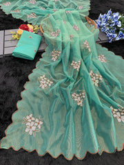 Jimmy Choo Trending Sequence Embroidery Work Saree