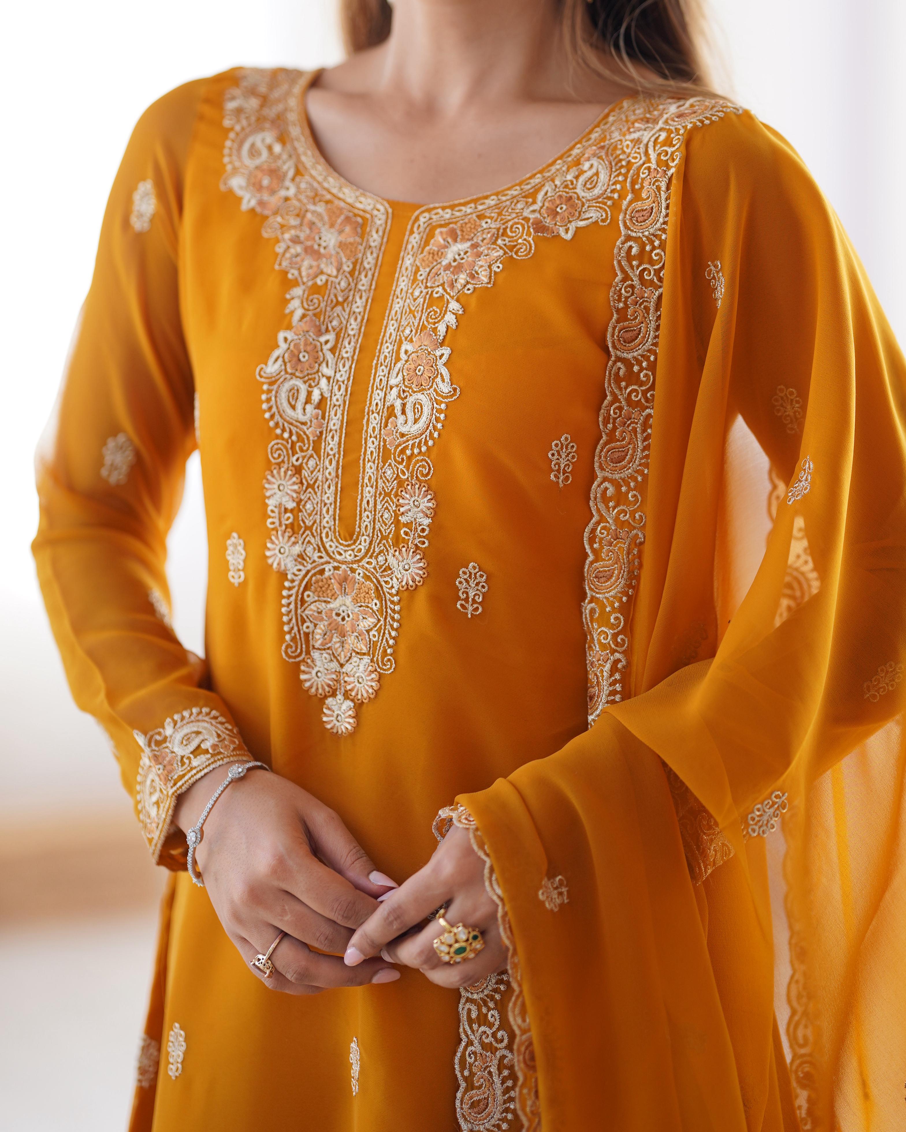 Party-wear Georgette Thread Work Salwar Suit