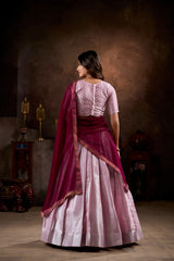 Southern Style Jacquard Silk Weaving Work Lehenga Choli
