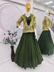 Party-wear Designer Mono Silk Embroidery Coding Sequence Work Set