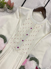 Beautiful Roman Silk Embroidery Work Co-Ord Set