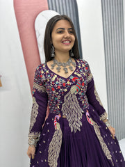 Festival Special Pure Vichitra Thread & Sequence Work Crop Top