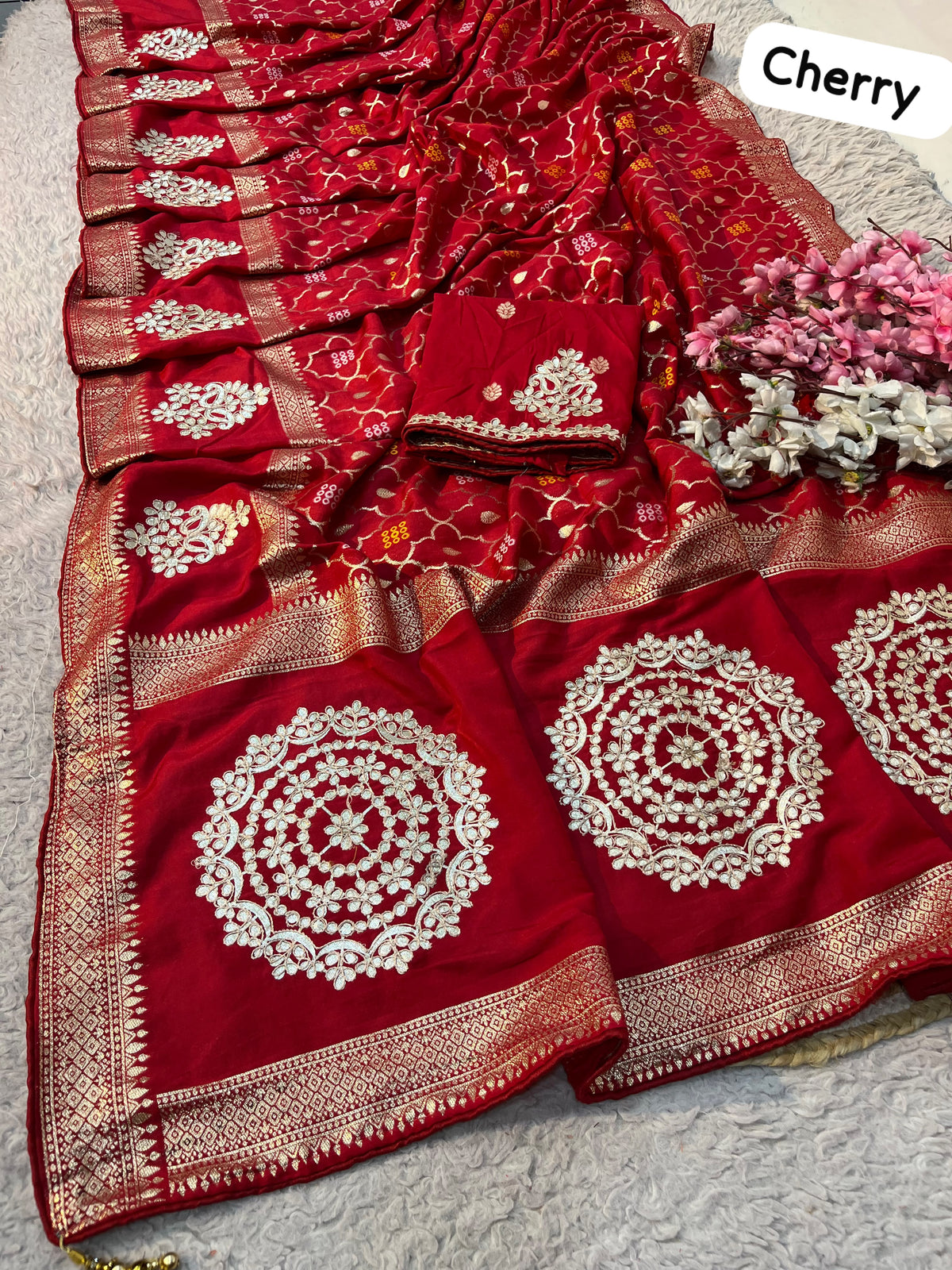 Beautiful Jaipuri Gota patti Work Saree
